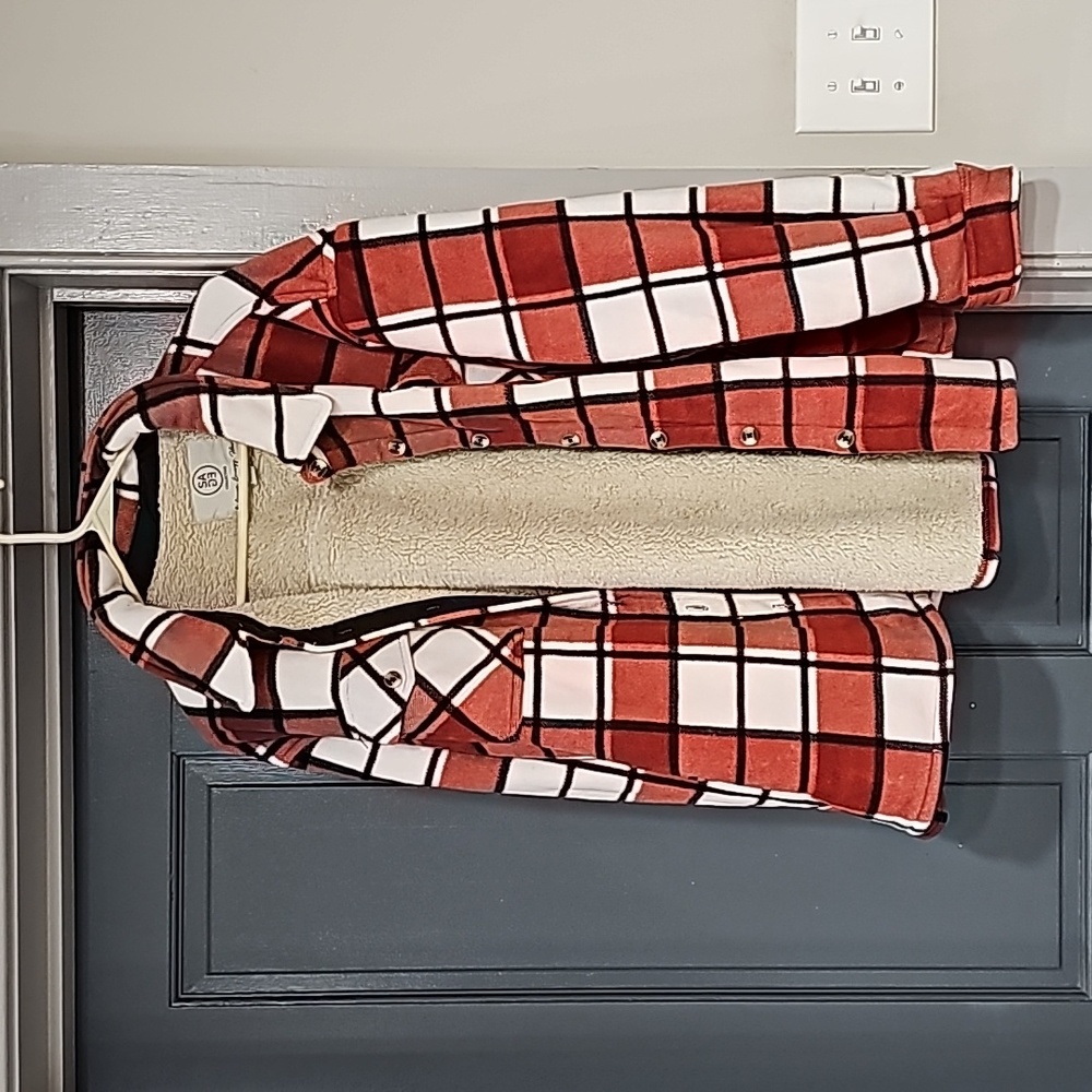 Sage Collective Orange Plaid Jacket Sz XXL
